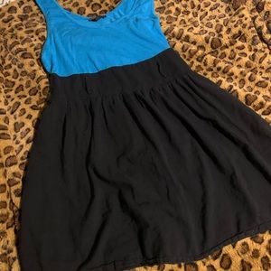 Blue and black dress
